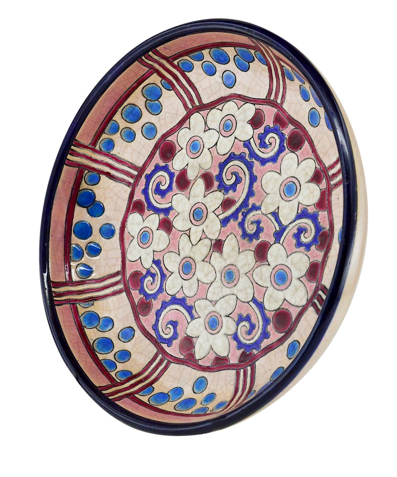 Français Bol en céramique Art Déco français Longwy, 1920 en vente