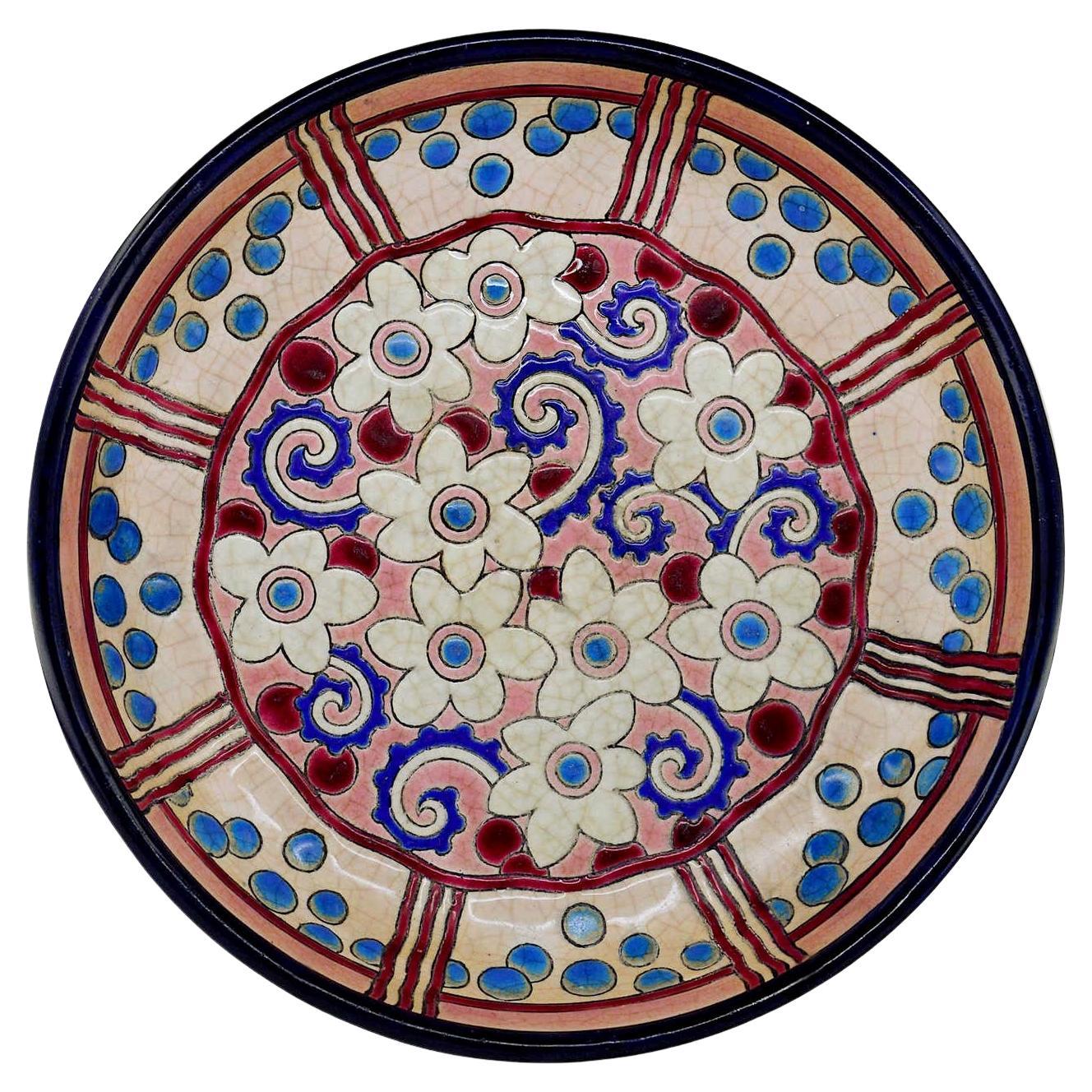 Bol en céramique Art Déco français Longwy, 1920