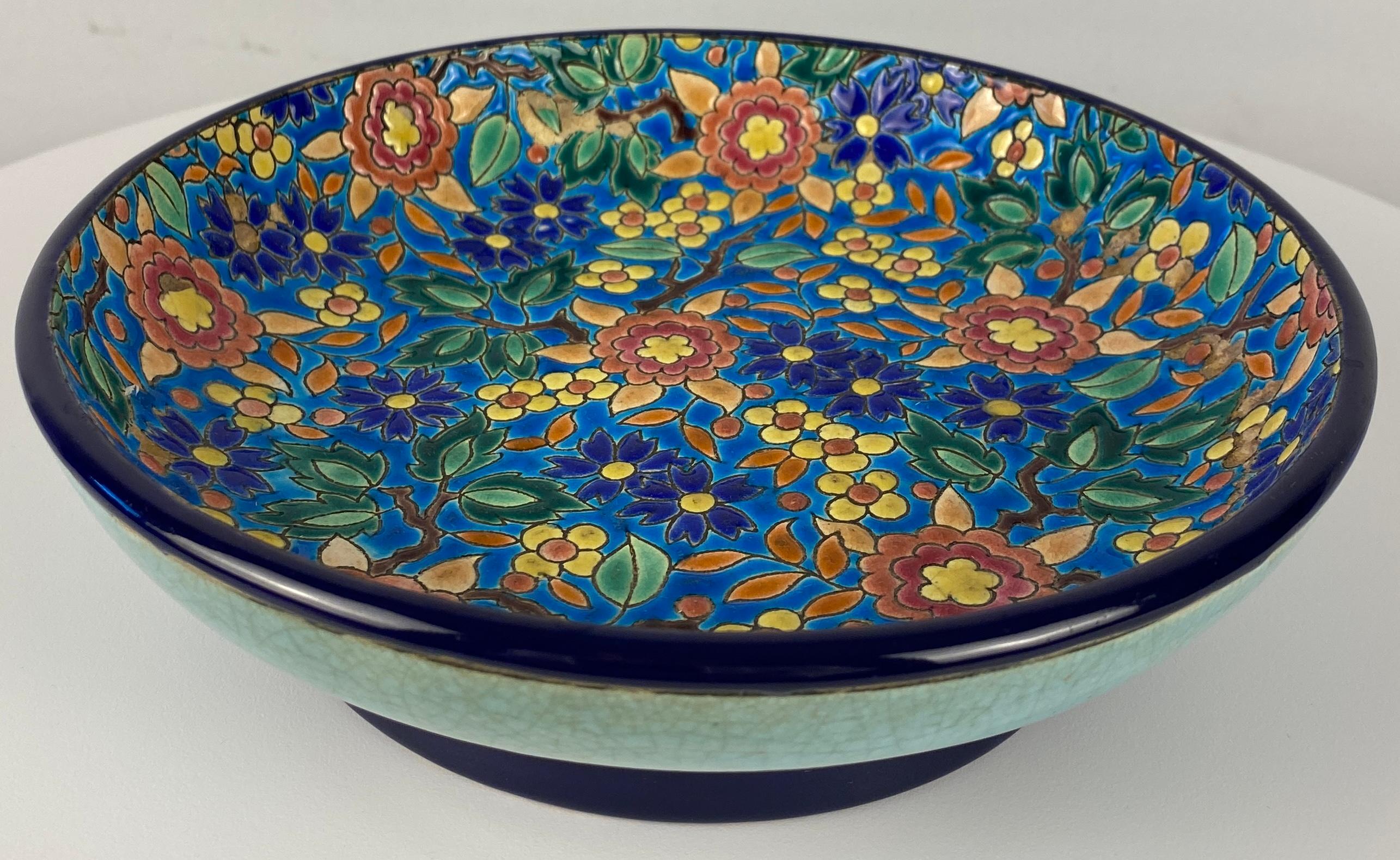 Longwy French Art Deco Ceramic Bowl For Sale 1