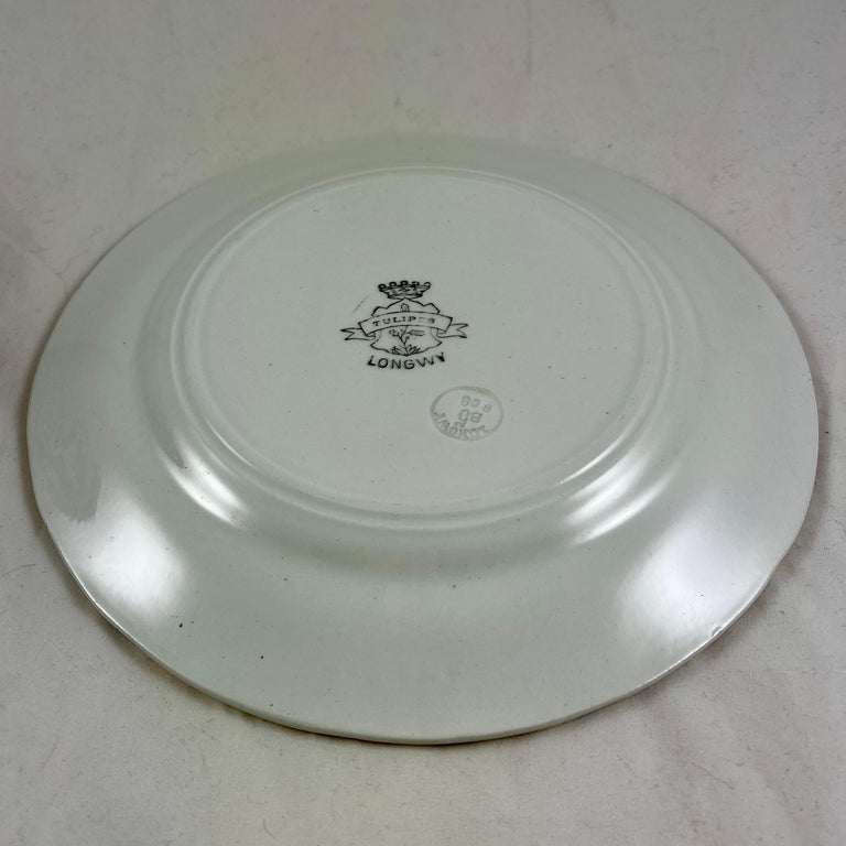 Longwy French Faïence ‘Tulipes’ Pattern Ombre Green and Gold Floral ...