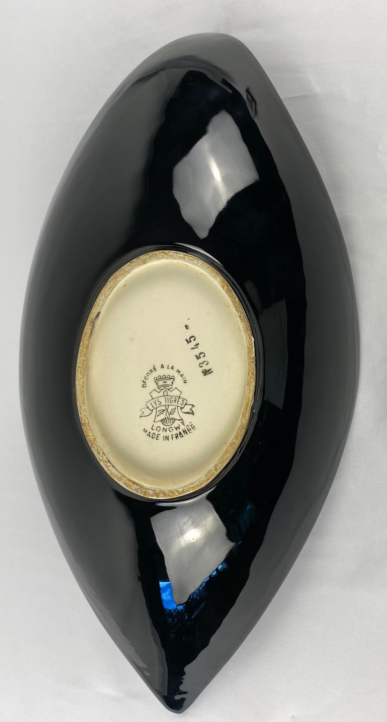 Longwy French Mid-Century Glazed Ceramic Bowl For Sale 1