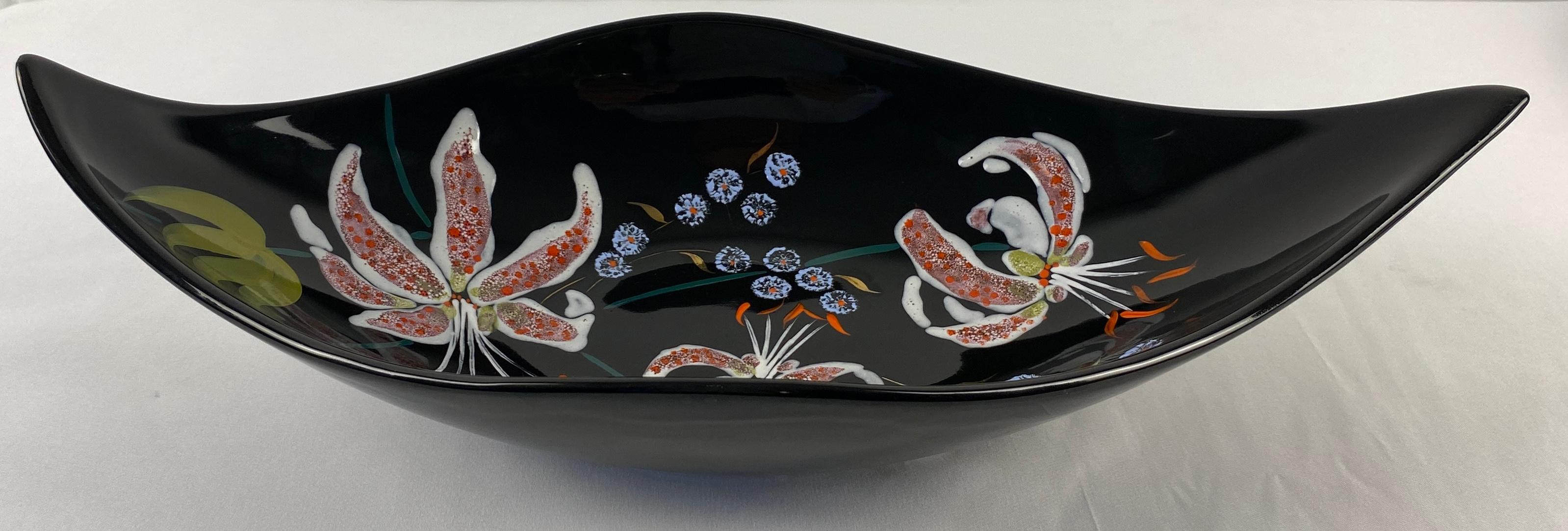 Longwy French Mid-Century Glazed Ceramic Bowl For Sale 2