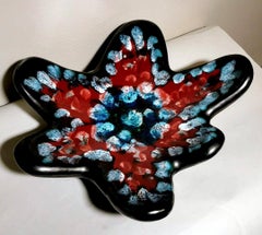 Longwy Large French Glazed Ceramic Table Centerpiece Multicolor