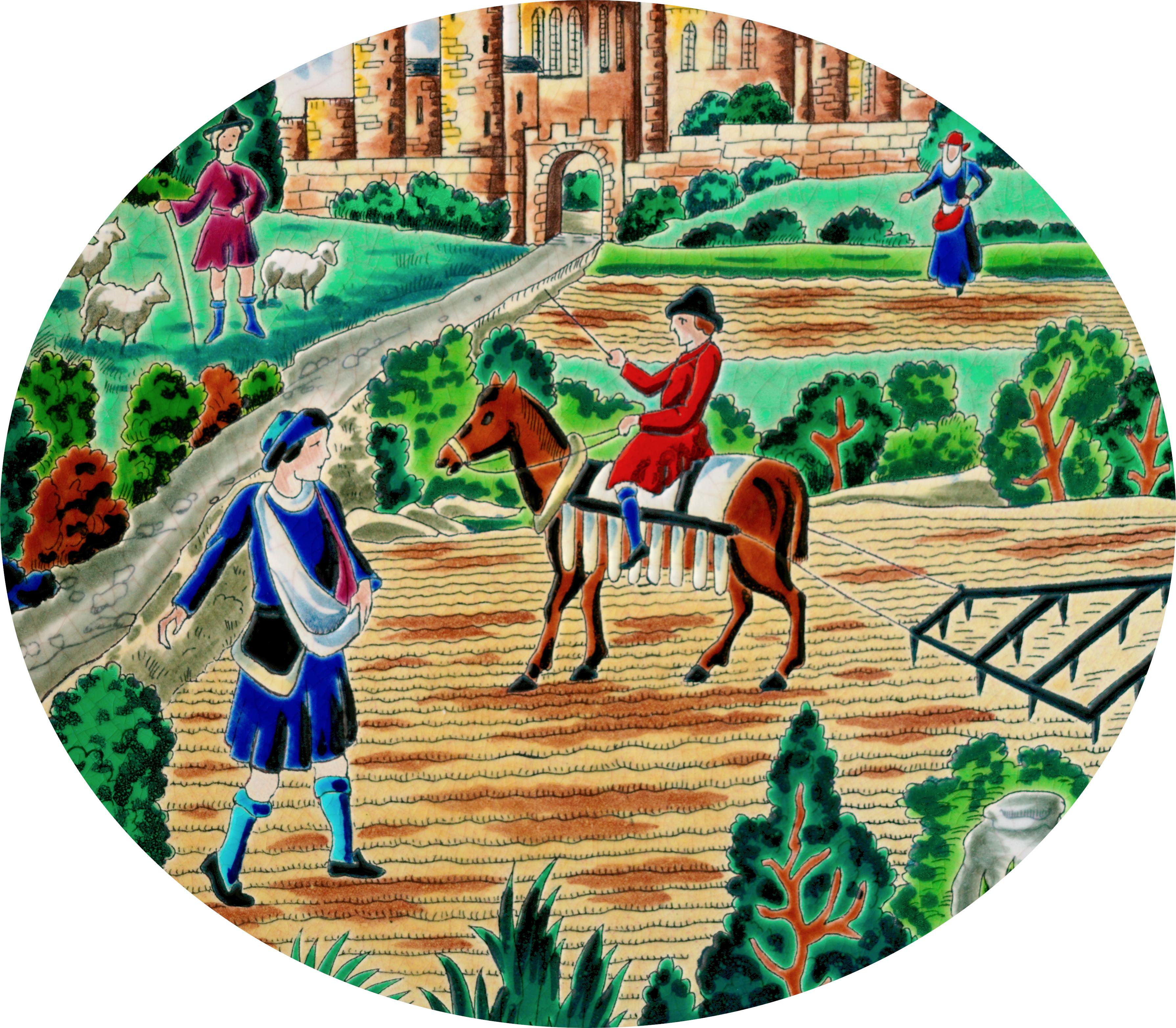 Mid-Century Modern Plat mural en céramique émaillée Longwy du milieu du siècle, édition limitée, années 1950 en vente