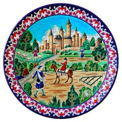 Longwy Mid-Century Enameled Ceramic Wall Platter, Limited Edition, 1950s
