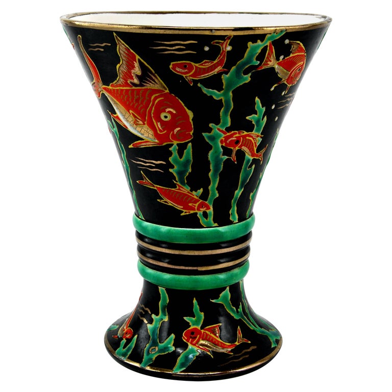 Longwy Neptune Vase by Chevalier, 1954 at 1stDibs