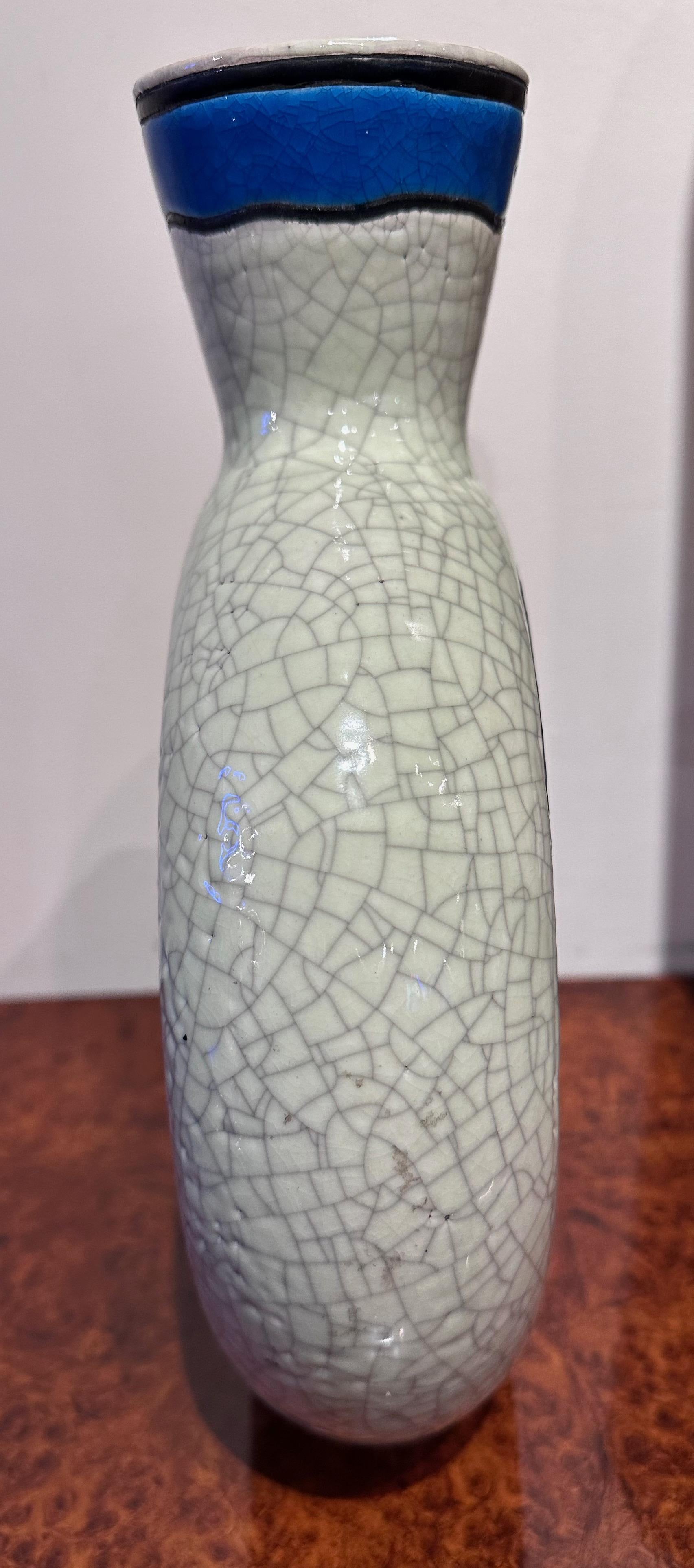 Début du 20ème siècle Vase Art Déco africain Primavera Longwy rare en vente