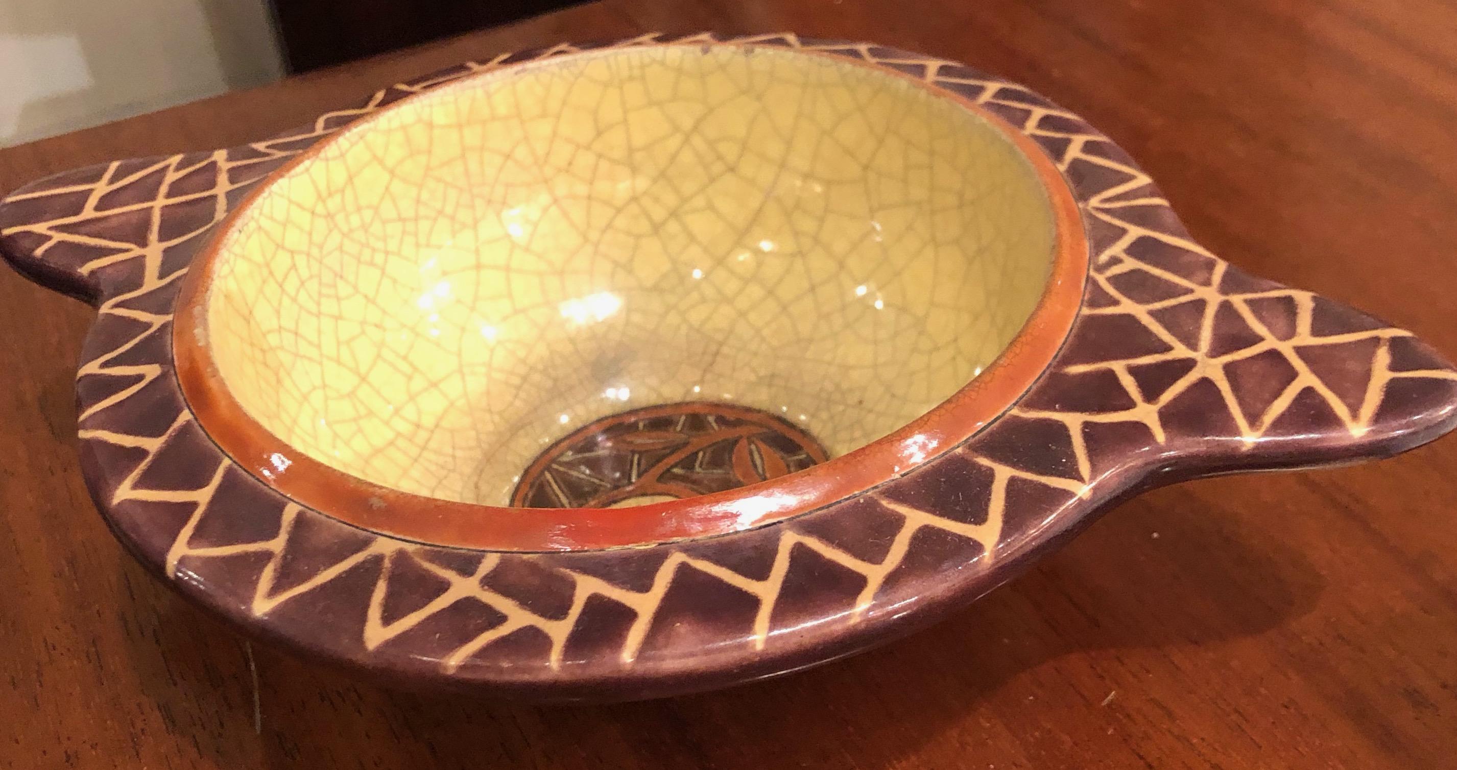 Longwy Primavera Cloisonné Ceramic Dish Art Deco 2
