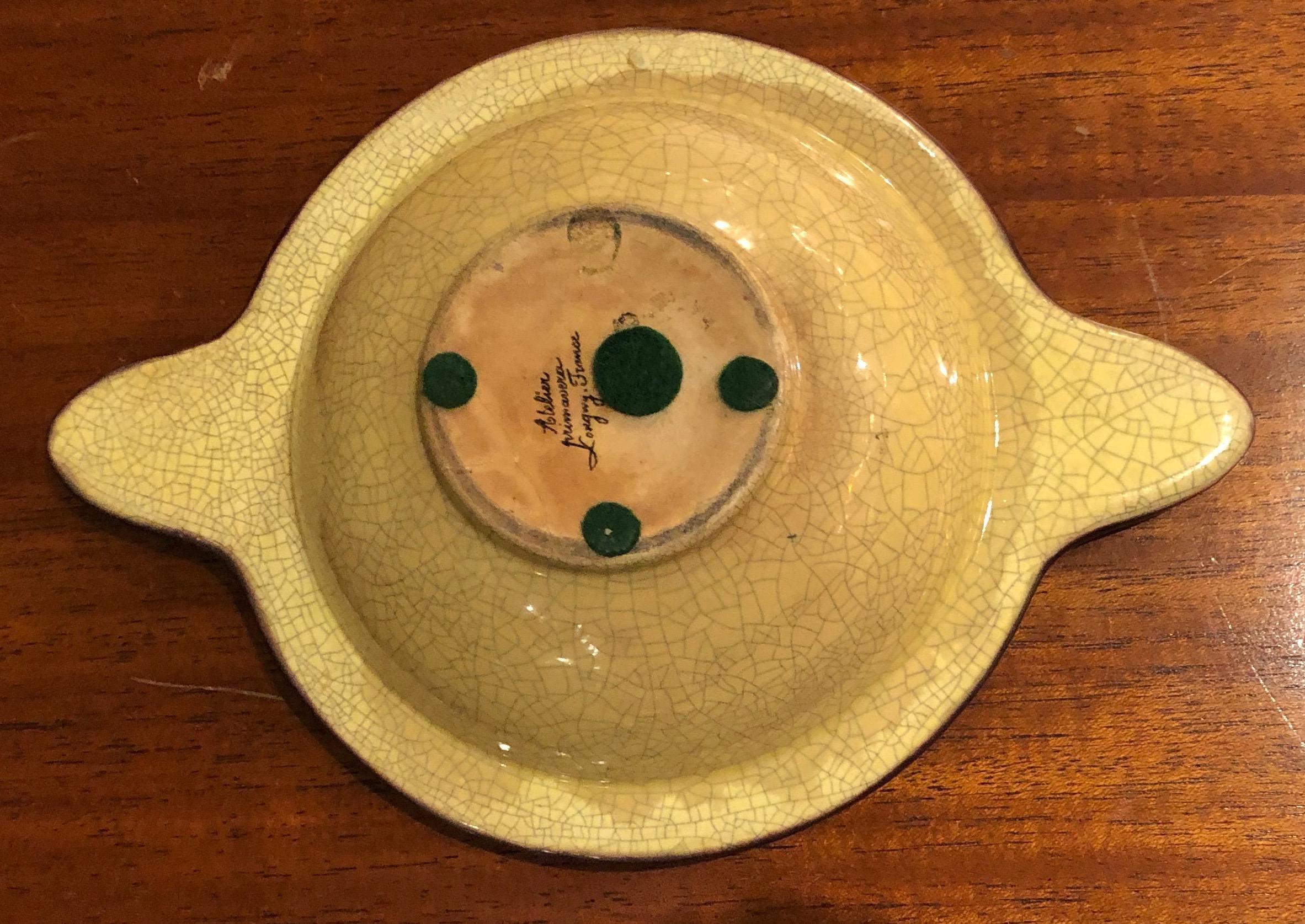 Longwy Primavera Cloisonné Ceramic Dish Art Deco 4