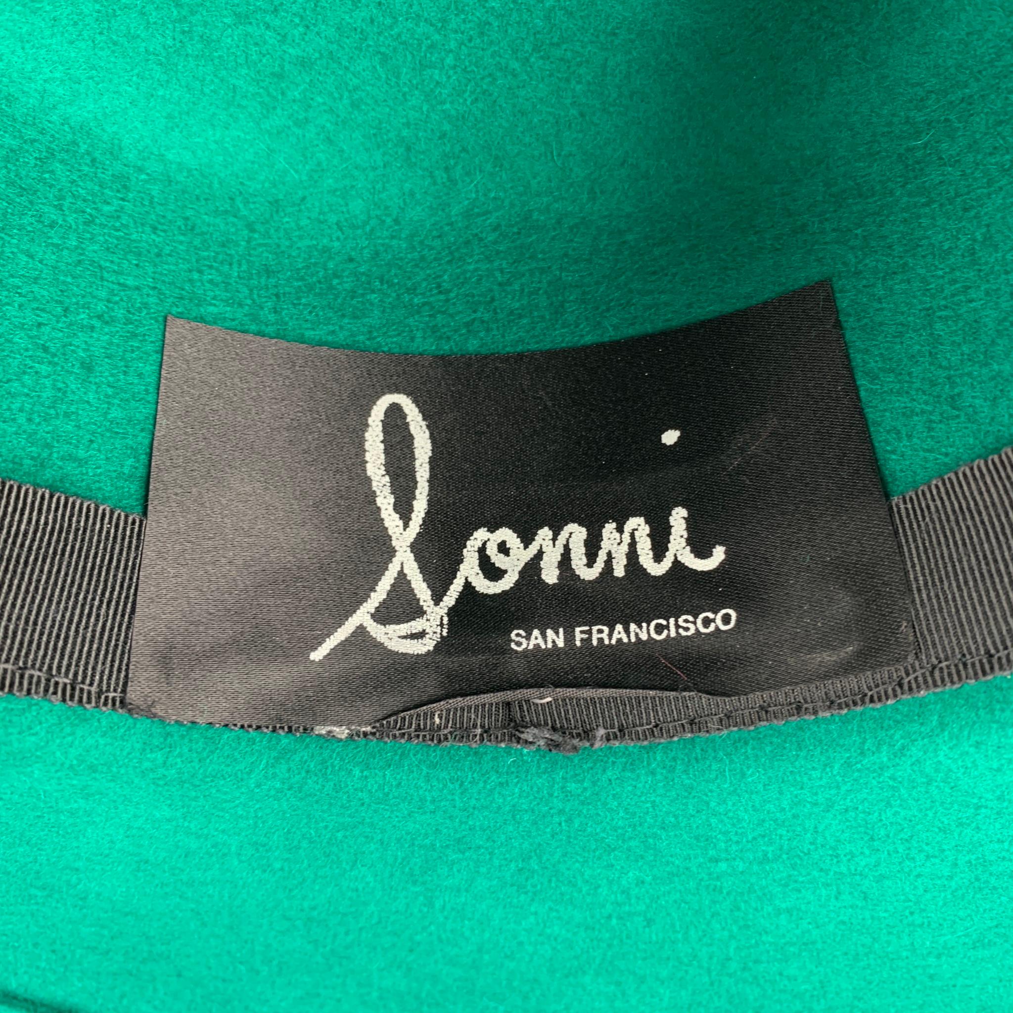 Women's LONNI Green Black Ribbon Wool Hat