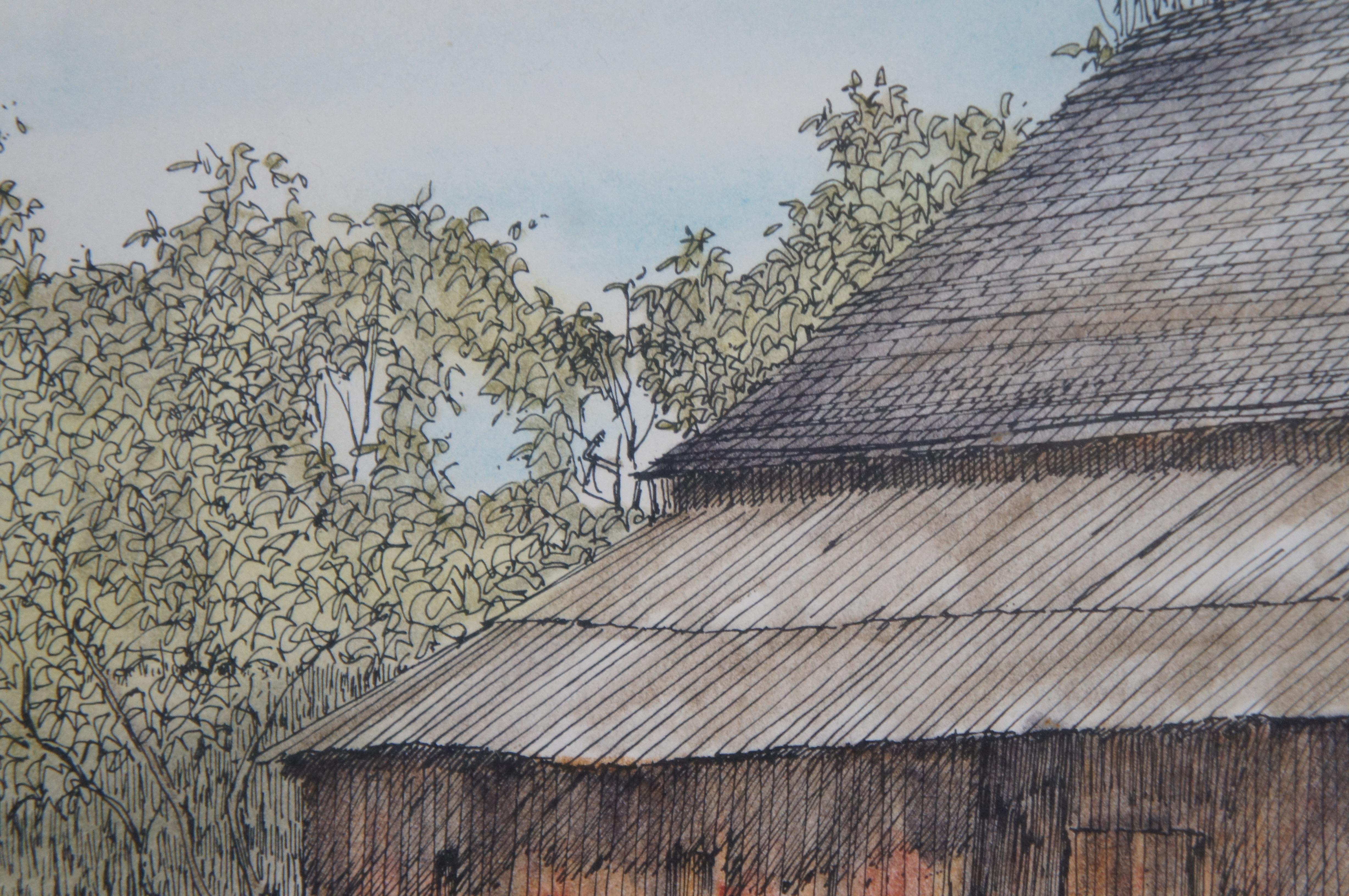 Lonnie C Blackley Jr Signed Red Barn Farmhouse Landscape Lithograph Print 23