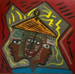 "La tribu desaparecida de la mujer (14)" Lonnie Holley, Figuras abstractas de perfil