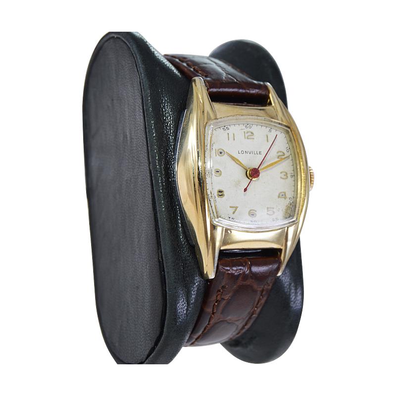 Lonville Yellow Gold Filled Swiss Made, Circa 1940's For Sale 1
