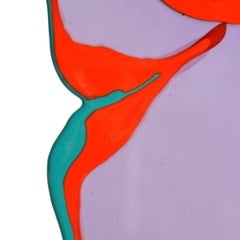 Contemporary Gaetano Pesce Look at Me Mirror L Lilac Turquoise Orange