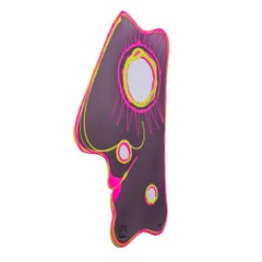 Contemporary Gaetano Pesce Look At Me Mirror XL Grey Fluo Fuchsia Yellow
