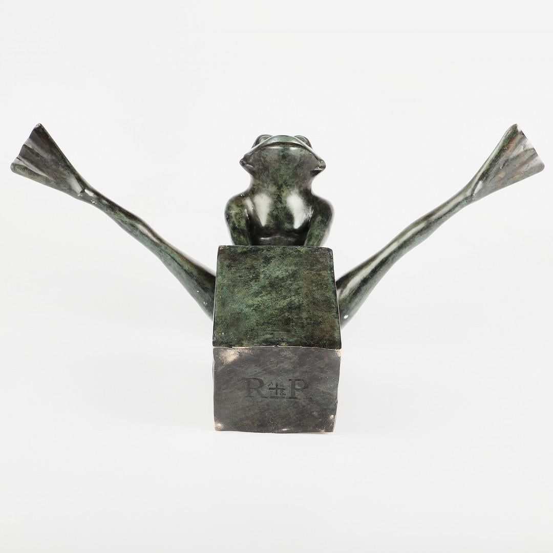 Swedish Look at my legs - Bronze frog by R + R Art & Design