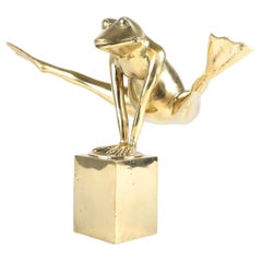 Look at my legs - Gold plated frog by R + R Art & Design