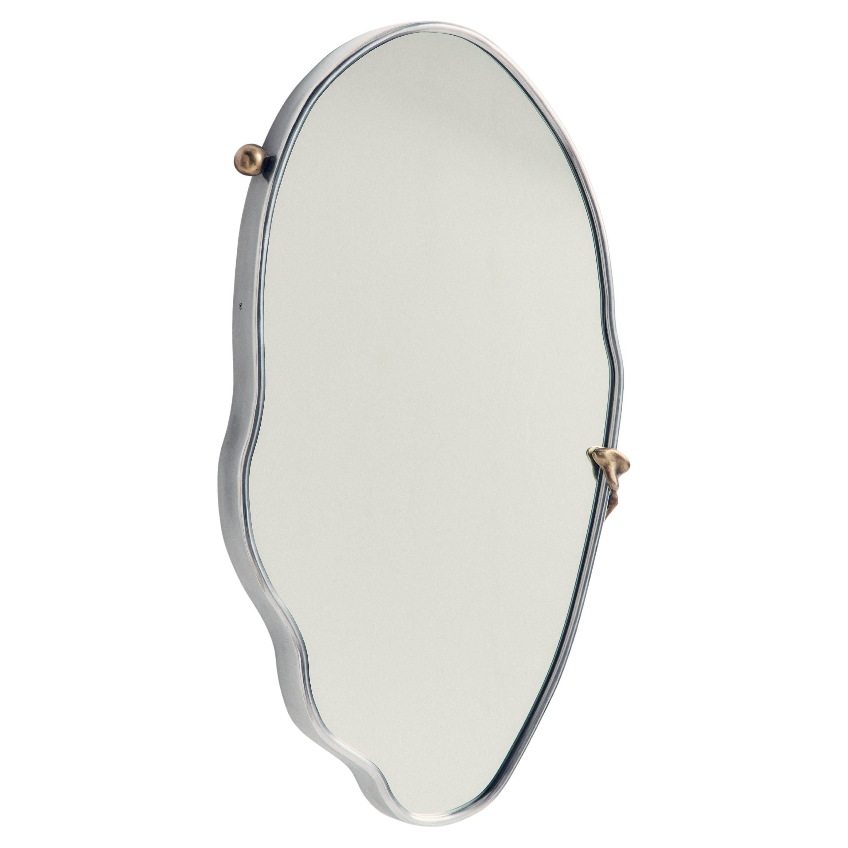 Looking At You 2.0 Mirror in Cast Aluminum and Brass by Jordan Fleming For Sale