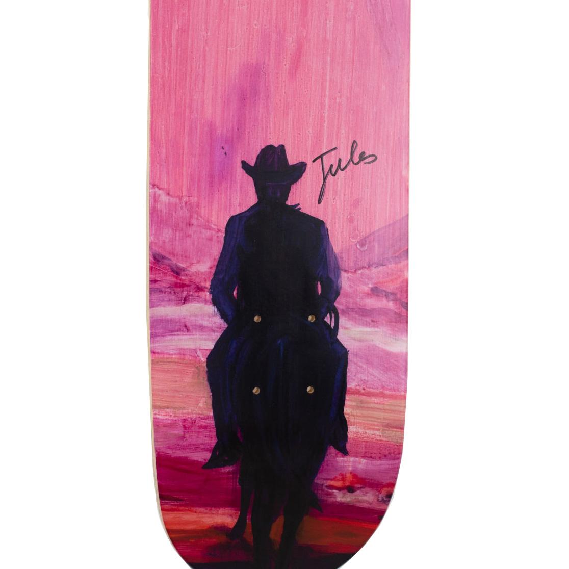 The Skateroom w/ Jules de Balincourt
Three skateboard decks
7-ply Canadian Maplewood with screen-print
31 H. x 8 inches
Mounting hardware included
Edition of 50
Hand-signed by the artist

This limited edition skateboard deck features the