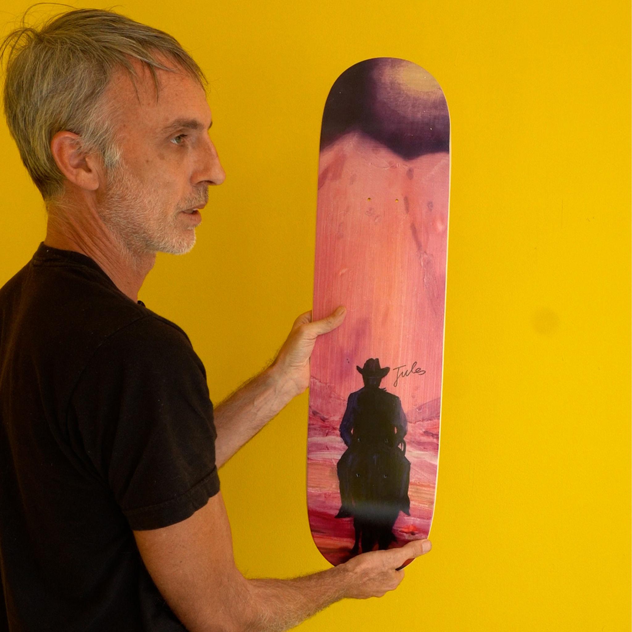 Belge Looking For Enlightened Cowboy Skateboard Deck de Jules de Balincourt en vente