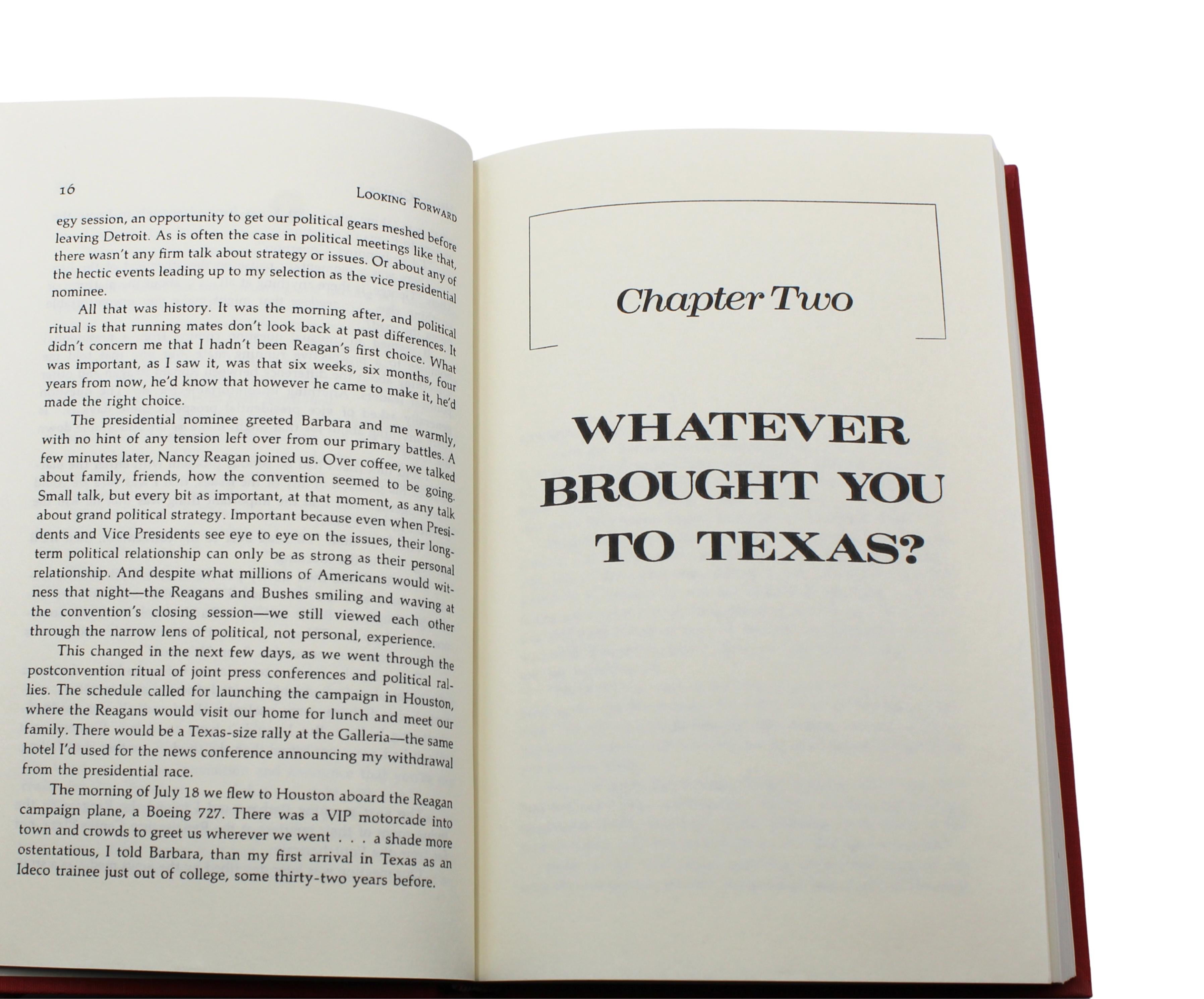 Regarder vers l'avenir : Une autobiographie, signée par George Bush, première édition, 1987 en vente 3