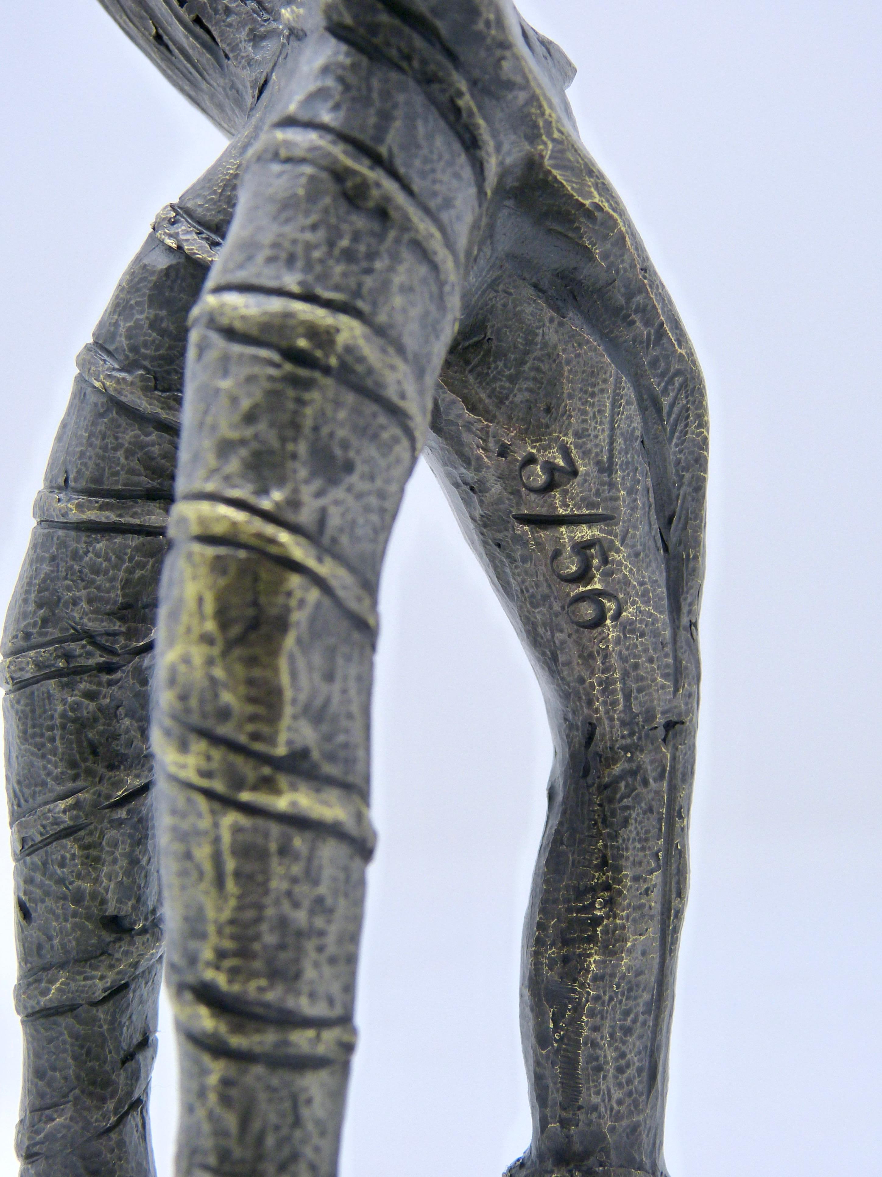 Mexican Looking Out Surrealism Bronze Sculpture by Alejandro Velasco