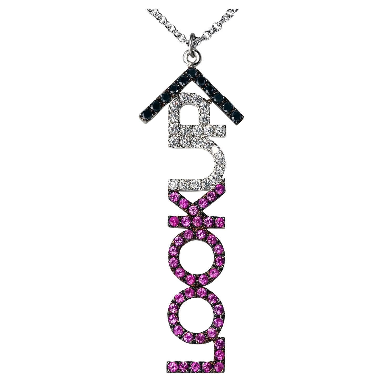 "Lookup" Micro-Pave Pendant by Leon Mege For Sale