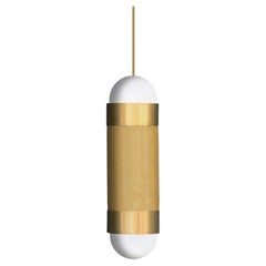 Loom Brushed Brass and Borosilicate Glass Pendant Light