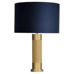 LOOM Brushed and Woven Brass Modern Table Lamp Made in Britain