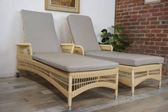 Loom Lloyd Resin Pair of Outdoor Chaises Longues Relax and Recliner