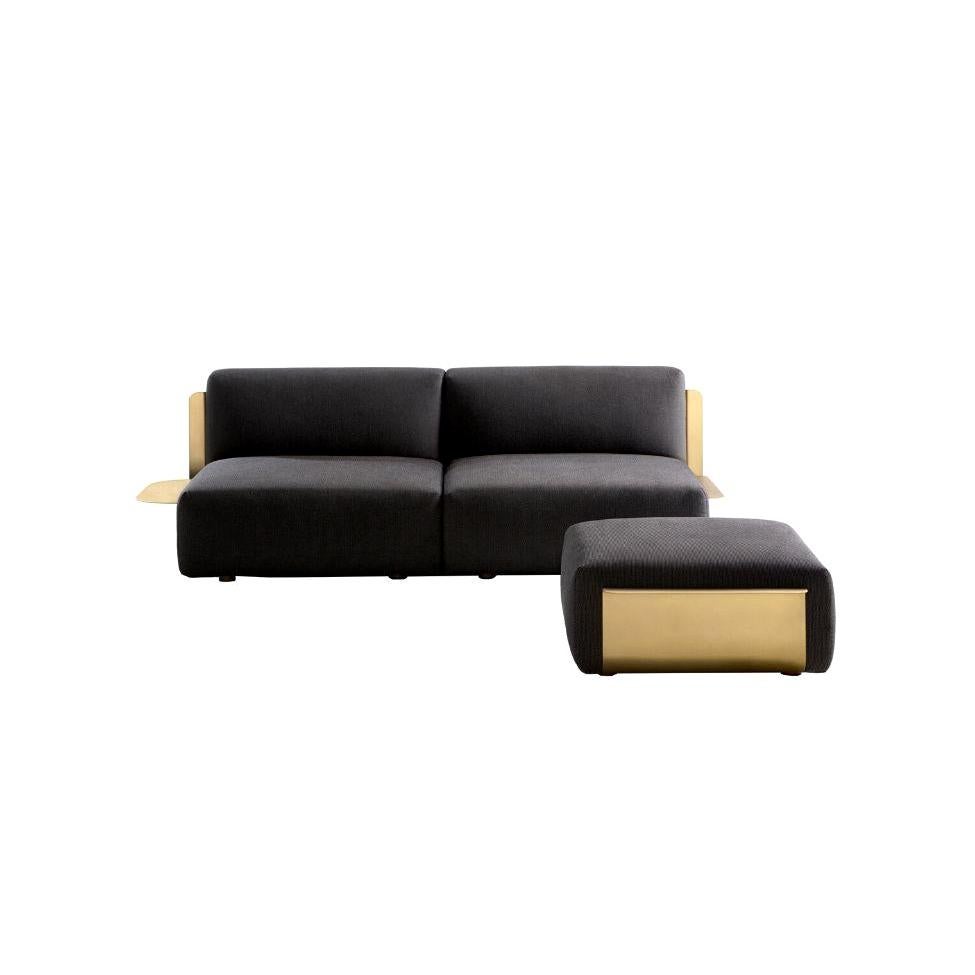 Loom Sofa in Brushed Brass by De Castelli For Sale