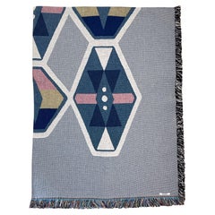 Loom Woven Cotton Throw Blanket, Gray Fog Geo, 54 x 72