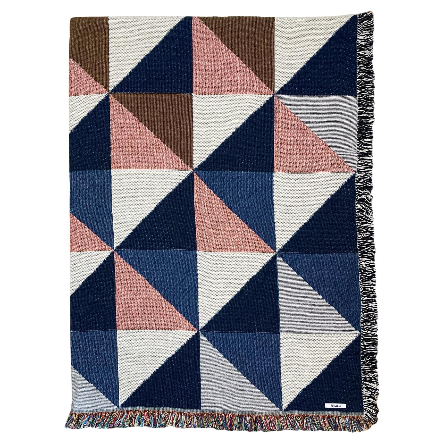 Gewebte Baumwoll-Überwurfdecke, Geo Multicolor, 54 x 72 im Angebot