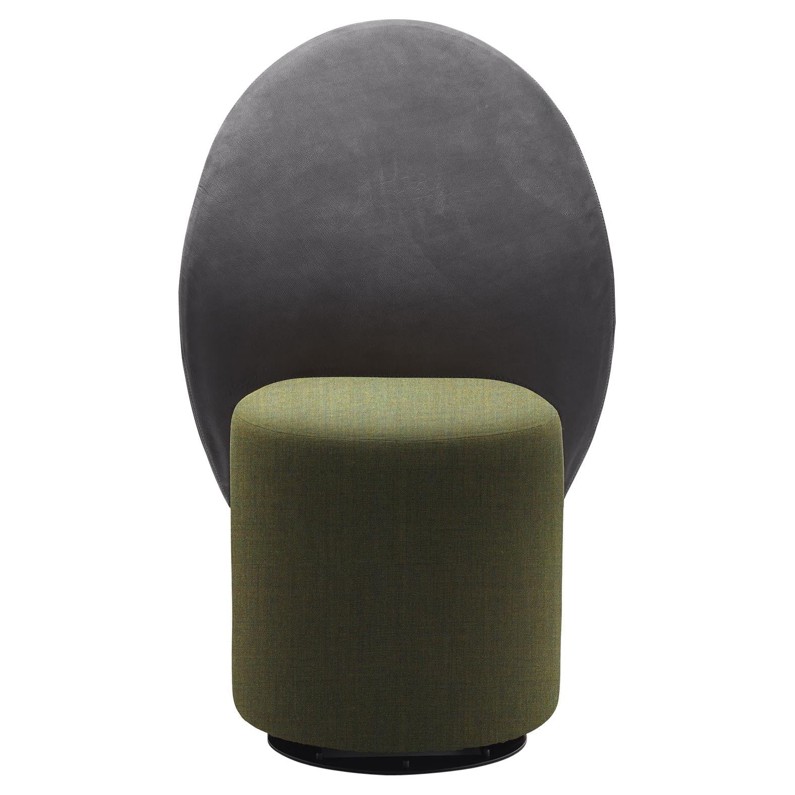Loomi Armchair with Black & Green Upholshtered Seat and Back by Lapo Ciatti For Sale