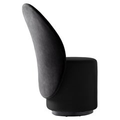 Loomi Armchair with Black Upholshtered Seat and Back by Lapo Ciatti