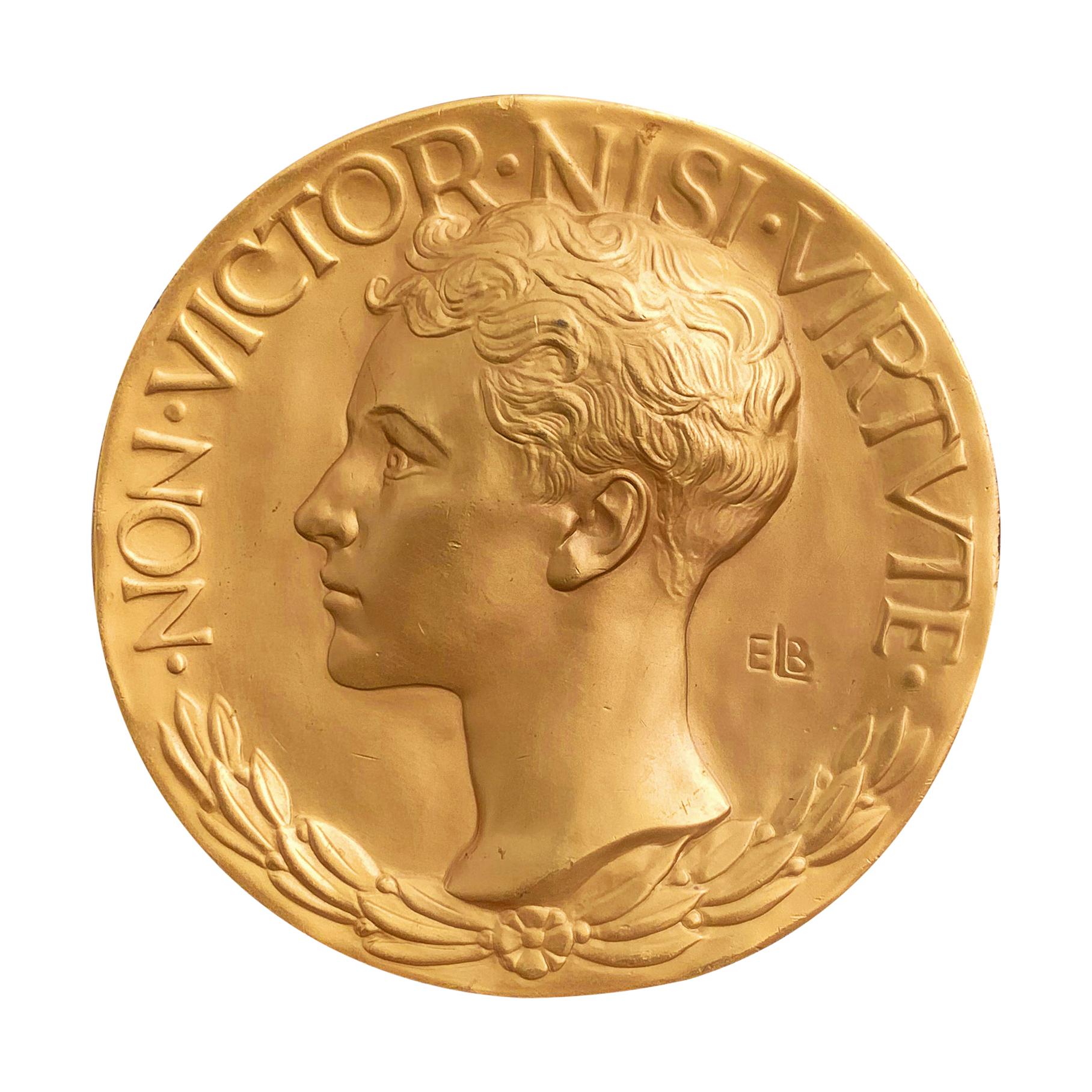 "Loomis Athletic Medal" with Profile of Male Youth by Evelyn Longman, Art Deco