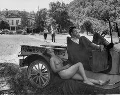 Model taking a five minute break, Saugatuck, Michigan, 1949