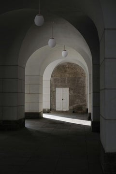 Loon - Brass and opaline glass pendant by Candas Design