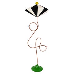 Loop 02 Multicolored Floor Lamp in Metal and Wood by MIRANDA MAKAROFF