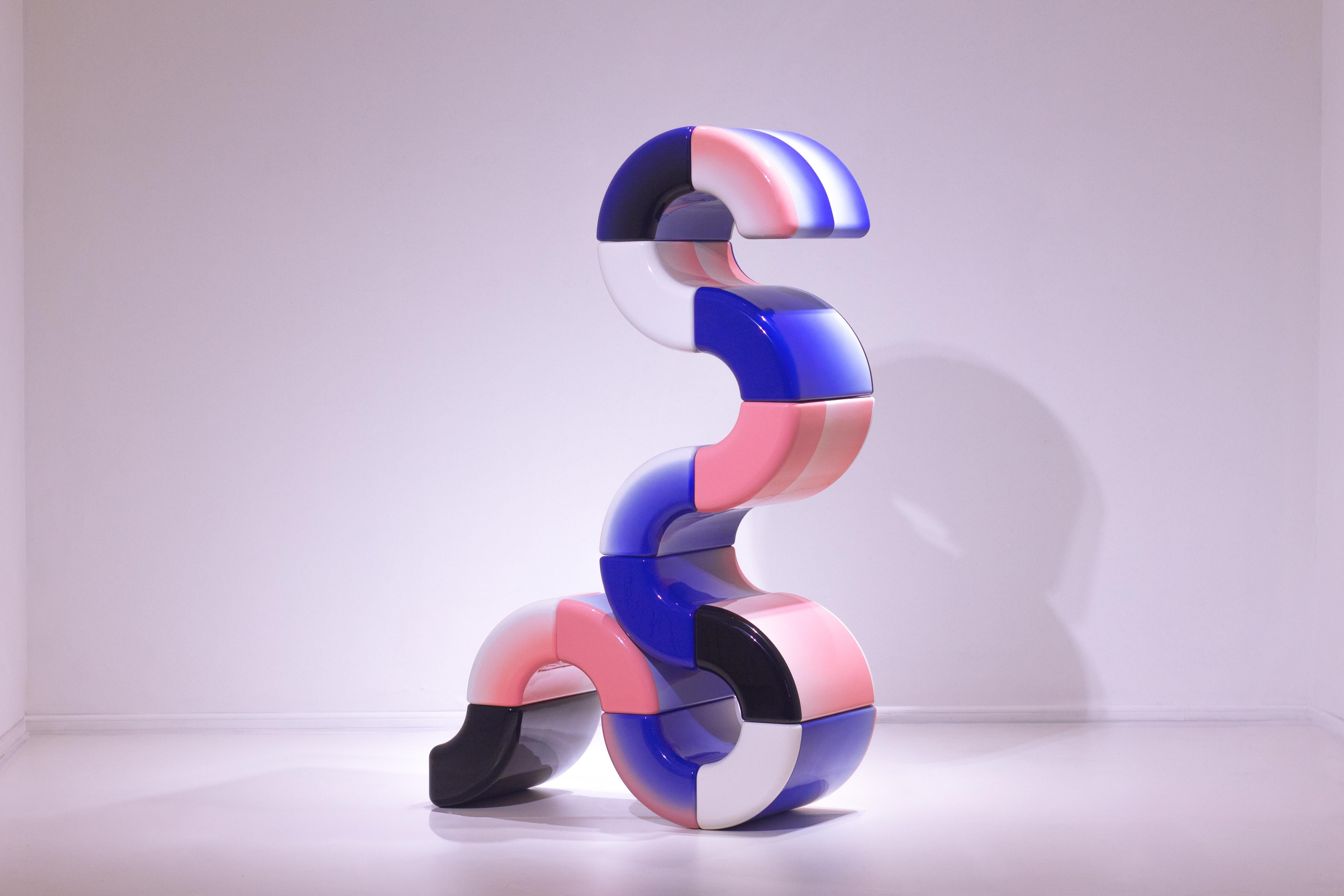 Modern LOOP 13 by Paul Sende, 3D Printed Modular Sculpture Car Paint Varnish Finishing For Sale