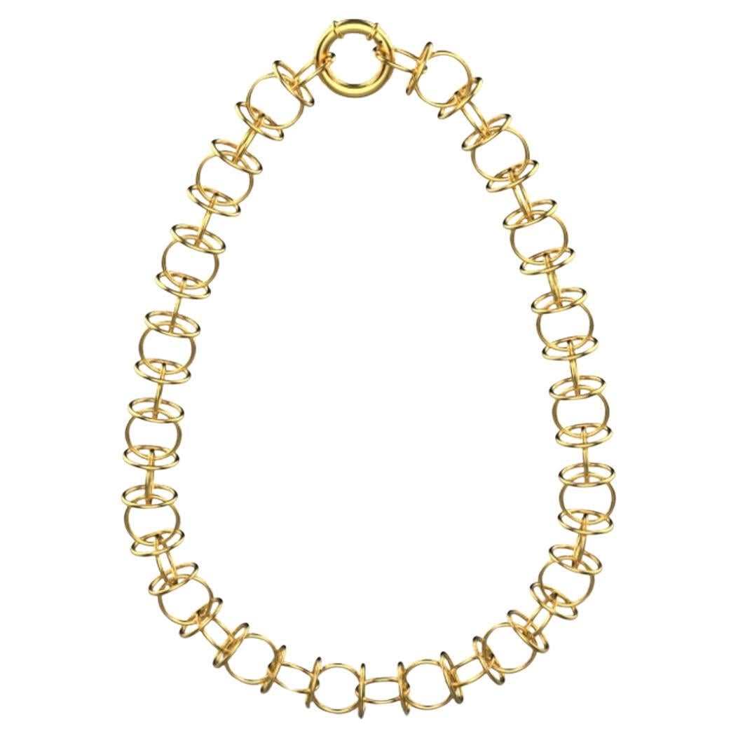 Loop Chain Necklace, 18k Gold For Sale