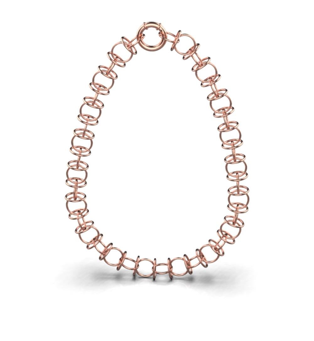 Loop Chain Necklace, 18k Rose Gold In New Condition For Sale In Leigh-On-Sea, GB