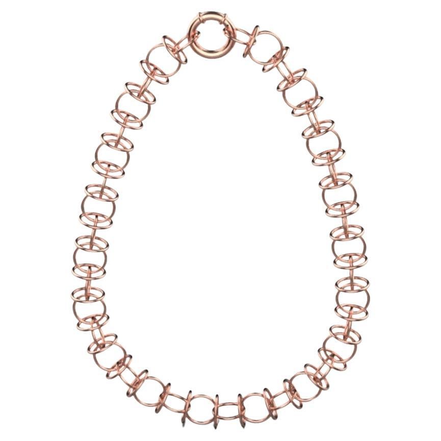 Loop Chain Necklace, 18k Rose Gold For Sale