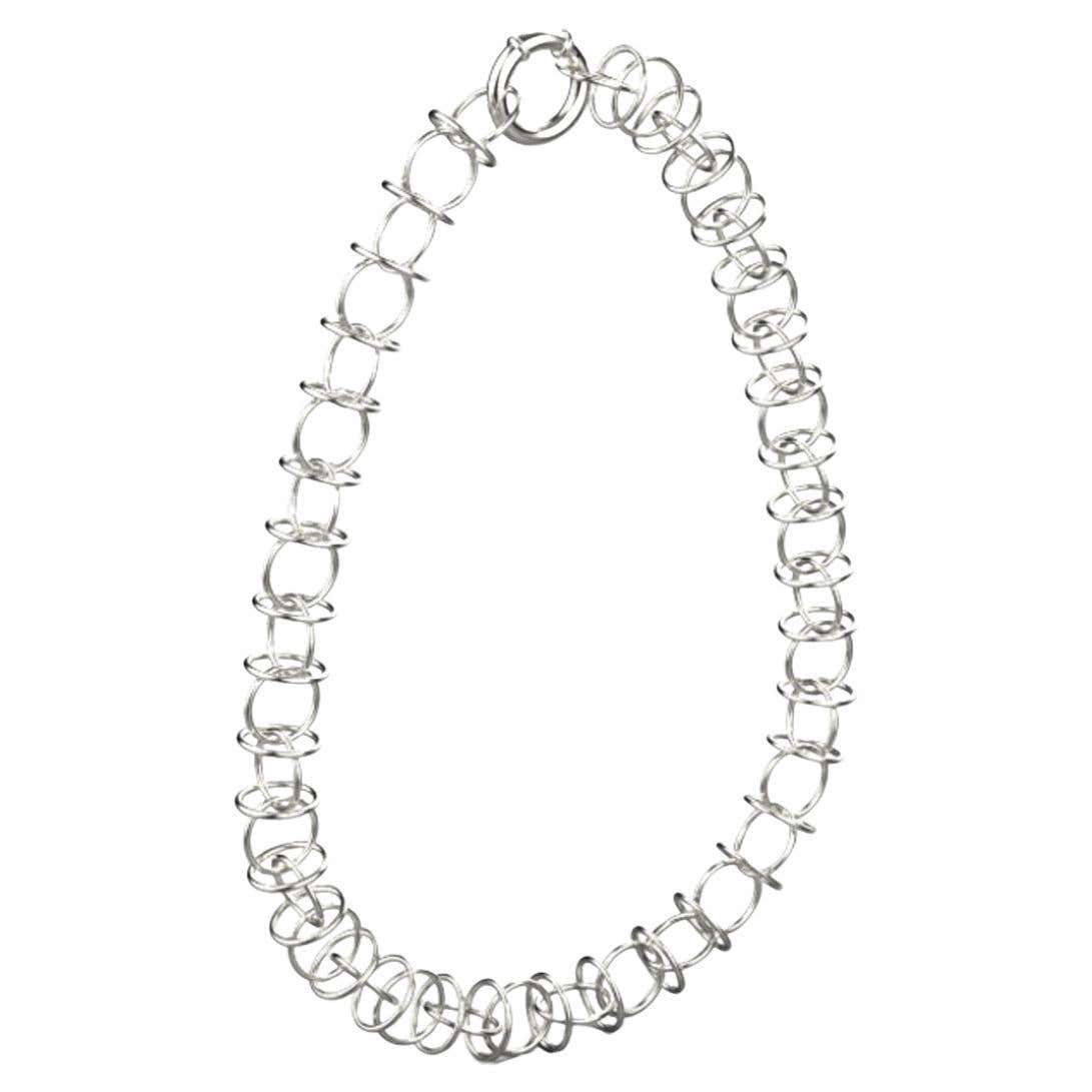 Loop Chain Necklace, Sterling Silver For Sale at 1stDibs