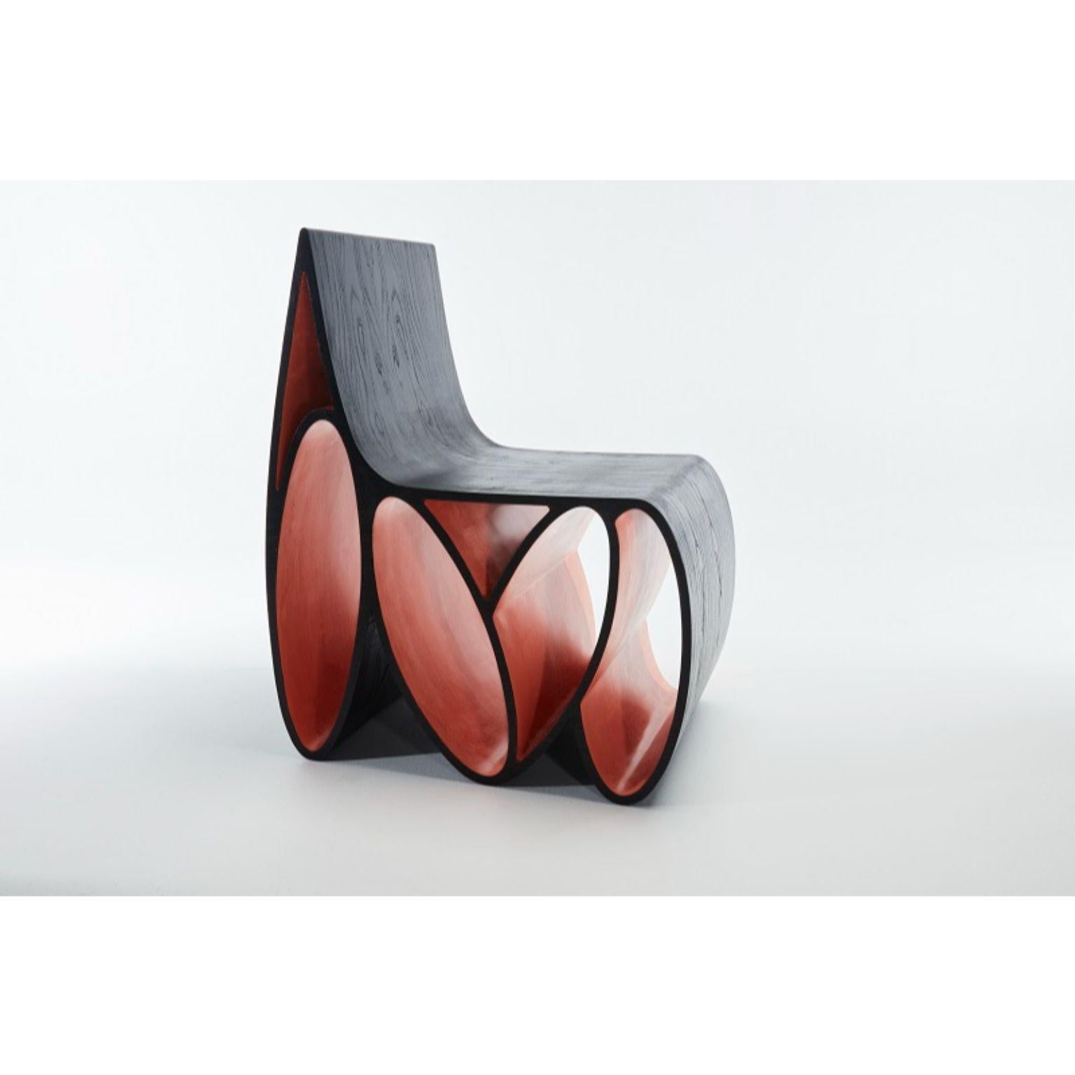 Loop chair by Jason Mizrahi
Dimensions: W63.5 x  D45.72 x  H78.64 cm
Materials: Ash

Stain/Color/Finish: Customized upon request.

Jason Mizrahi is a designer of contemporary furniture. He was born and raised in Los Angeles, California. After