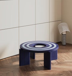 Loop Coffee Table Blue by Hermhaus – Modern Designer Marquetry Table