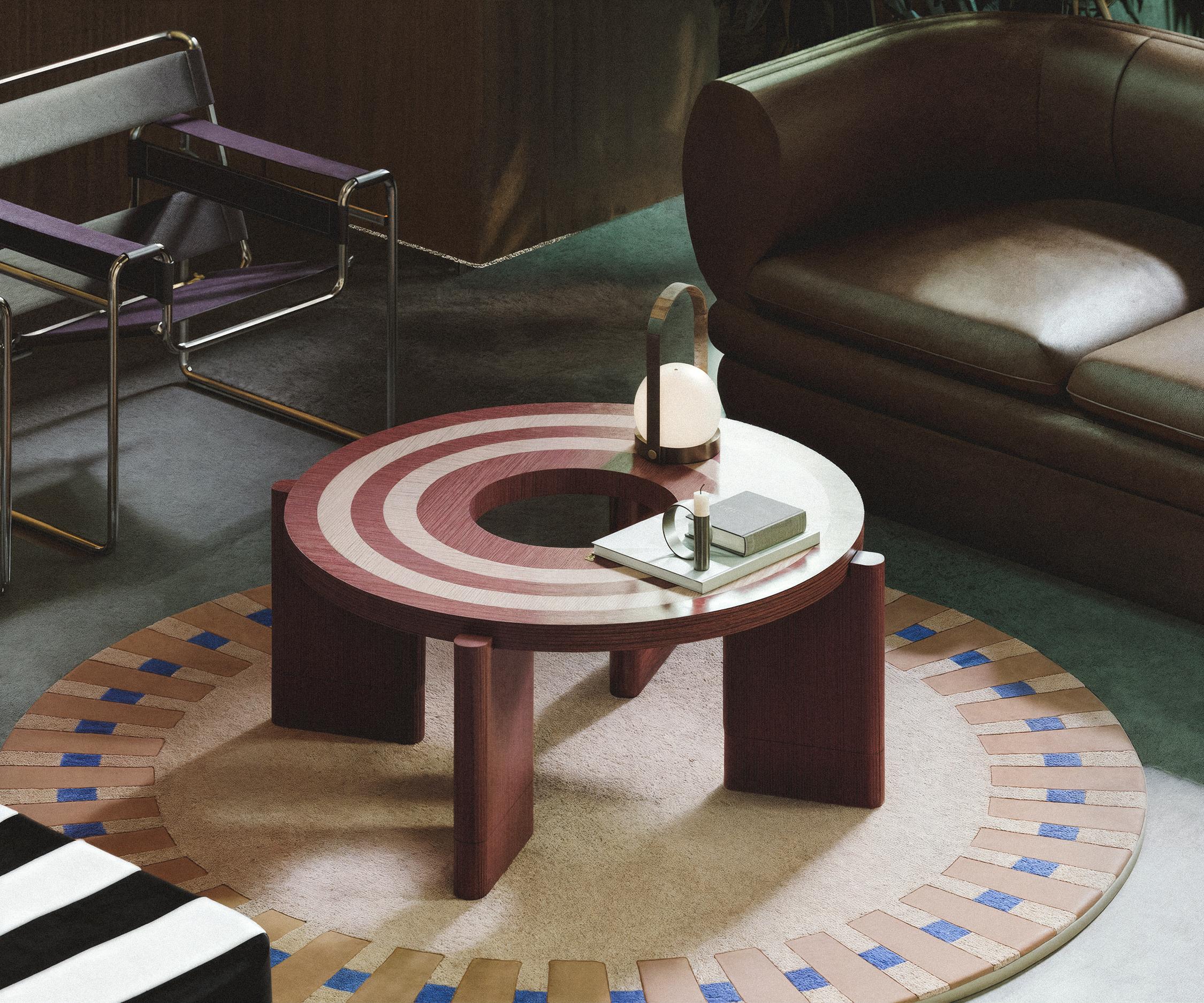 Turkish Loop Coffee Table Claret Red by Hermhaus For Sale