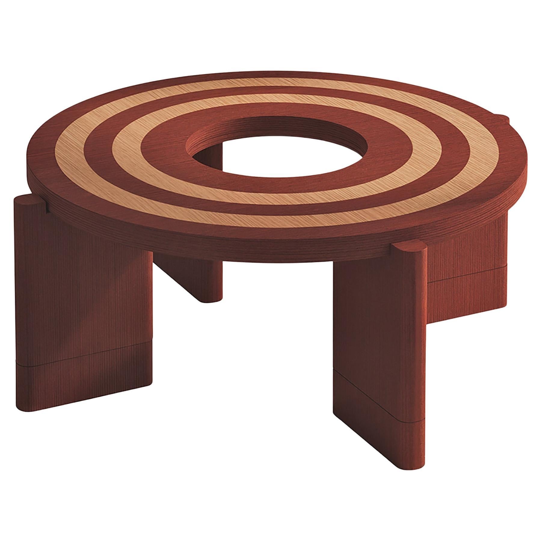 Loop Coffee Table Terracotta Brown by Hermhaus – Modern Designer Marquetry Table