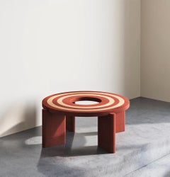 Loop Coffee Table Terracotta Brown by Hermhaus – Modern Designer Marquetry Table