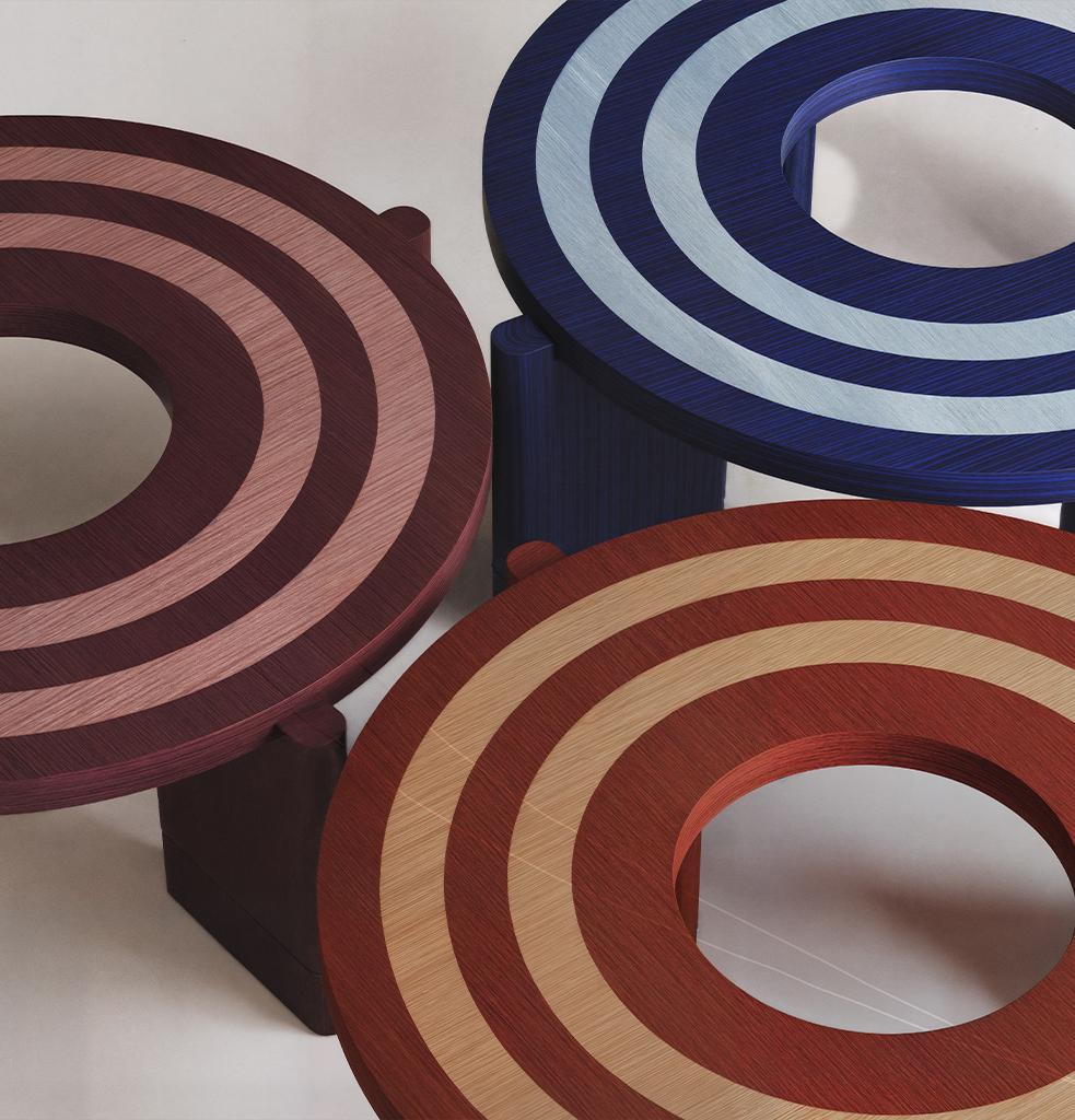 Lacquered Loop Coffee Table Terracotta Brownby Hermhaus For Sale